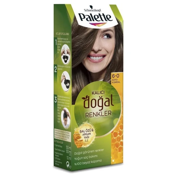 Palette Kalıcı Doğal Renkler 6.0 Koyu Kumral Saç Boyası - Görsel 3