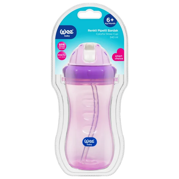Wee Baby 761 Renkli Pipetli 340 Ml Bardak Mor - Görsel 2