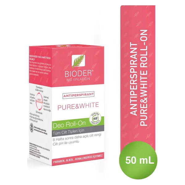 Bioder Antipersprant Pure & White Unisex Roll-On 50 Ml - Görsel 7