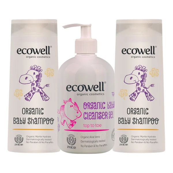 Ecowell Organik Bebe Şampuanı 2 Adet + Organik Temizleme Jeli - Görsel 2