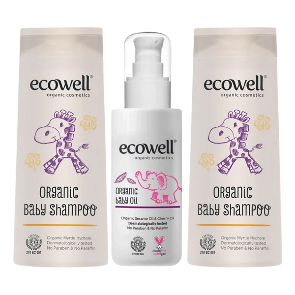 Ecowell Organik Bebe Şampuanı 300 Ml. (2 Adet) + Organik Bebe Yağı 100 Ml. - Görsel 2