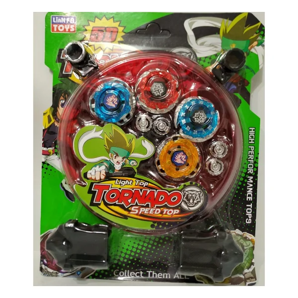 My Bebish Metal Fushion Tornado Beyblade 4'lü Arenalı Oyuncak Set - Görsel 3