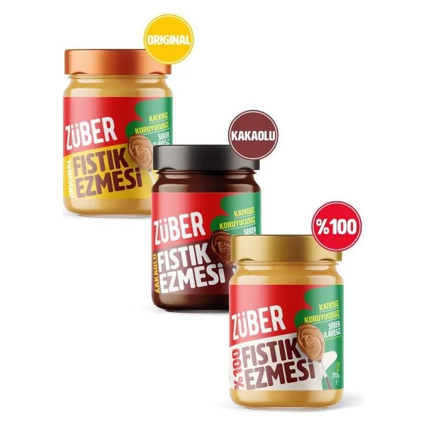 Züber Fıstık Ezmesi Deneme Paketi 315 Gr 3'lü - Görsel 2