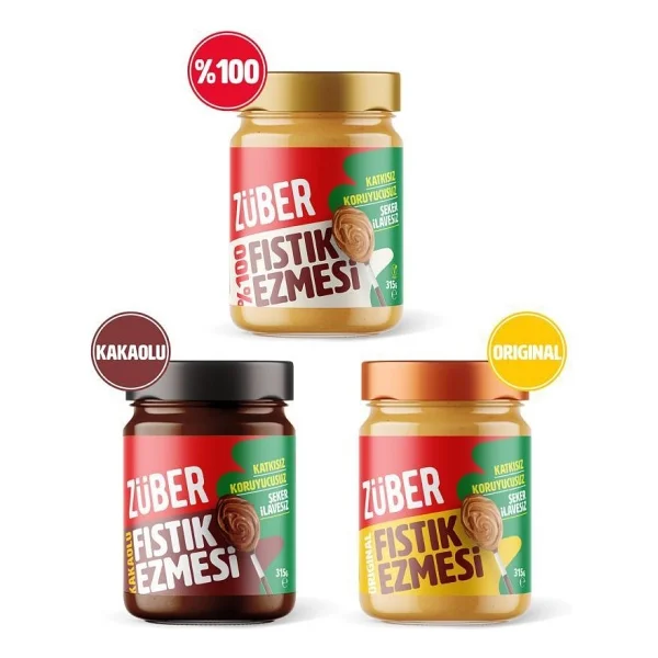 Züber Fıstık Ezmesi Deneme Paketi 315 Gr 3'lü - Görsel 3