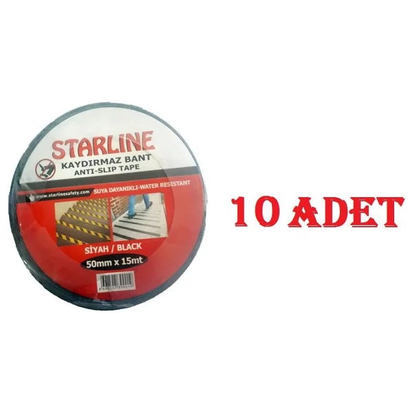 Starline 50 Mm X 15 M Yüksek Tutuşlu Kaydırmaz Bant Starline Siyah X 10 Adet - Görsel 6