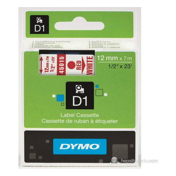 Dymo D1 12 Mm X 7 Mt Şeffaf / Siyah Yedek Şerit 45010 - Görsel 6