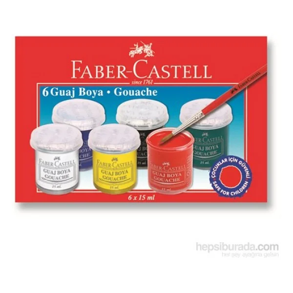 Faber-Castell 15 Ml 6 Renk Guaj Boya - Görsel 2