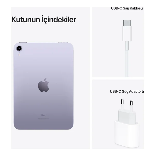 iPad Mini 6. Nesil Wi-Fi 64 GB 8.3" Mk7r3tu/A Mor Tablet - Görsel 10