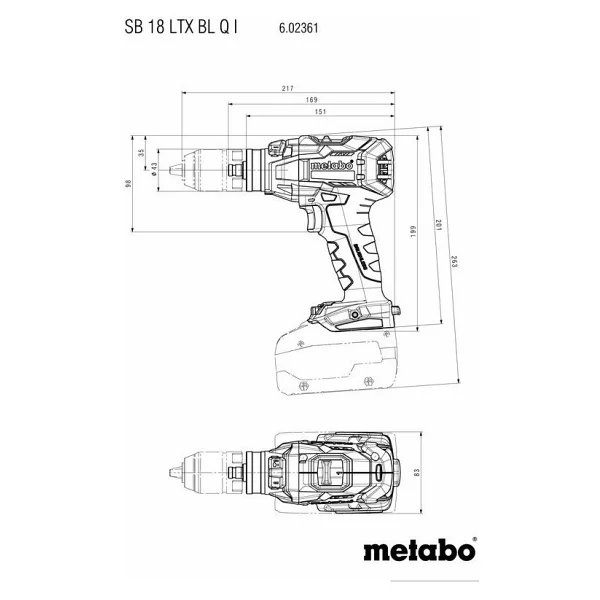 Metabo Sb 18 Ltx Bl Q I 18 V Çift Akülü Darbeli Matkap - Görsel 3