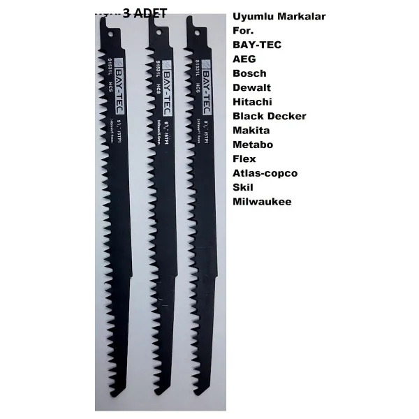 Bay-Tec Bay-Tec Ağaç.Kemik Tilki Kuyruğu Testere Bıçağı 240mm 5.0 Mm 3 A - Görsel 2