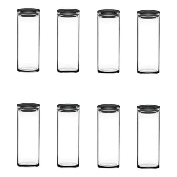 Paşabahçe 8'li Gri Vakumlu Cam Kavanoz Seti 23,4x9 Cm Modern Tasarım Günlük Ve Özel Kullanıma Uygun - Görsel 3
