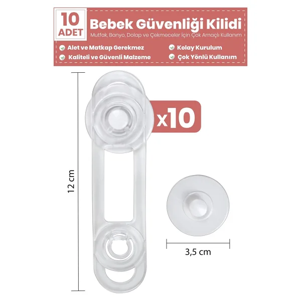 İdeal Baby Mini Çok Amaçlı Kilit Set 10 Adet - Görsel 2