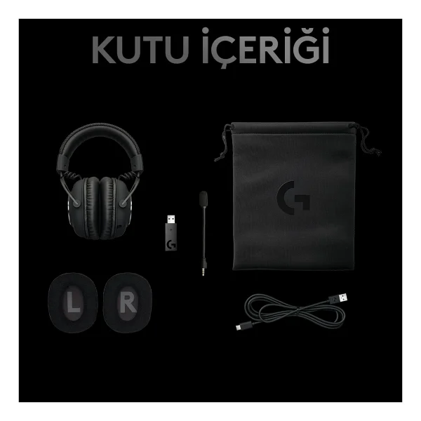 Logitech G Pro X Wireless Lightspeed 7.1 Kablosuz Kulak Üstü Oyuncu Kulaklığı - Görsel 9