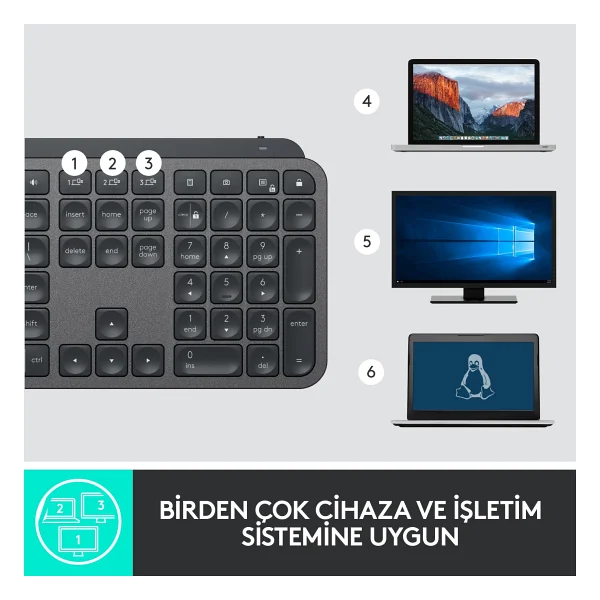 Logitech Mx Keys 920-010087 Q Kablosuz Klavye - Görsel 7