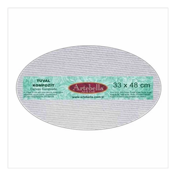 Artebella Preslenmiş Tuval Kompozit Elips 33x48cm - Görsel 5