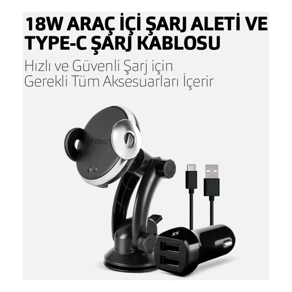 Ttec Aircharger Drive 2ks15 Kablosuz Hızlı Şarj Telefon Tutucu - Görsel 9