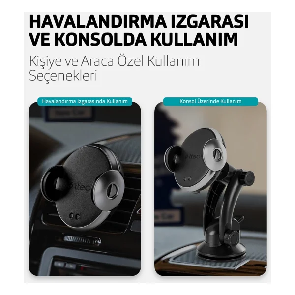 Ttec Aircharger Drive 2ks15 Kablosuz Hızlı Şarj Telefon Tutucu - Görsel 6