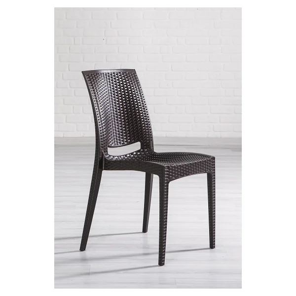 Mobetto Rattan Bahçe Sandalyesi 4 Adet - Kahve - Görsel 3