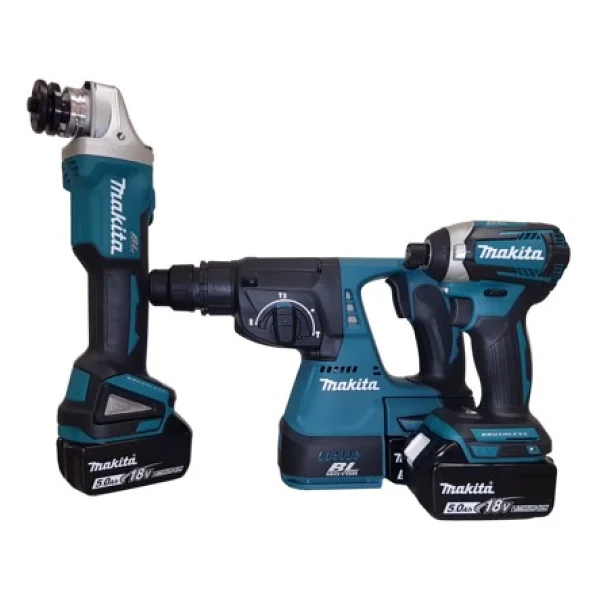 Makita Dlx3070tx 18 V 5.0 Ah 3'lü Akülü Kombine Set - Görsel 2