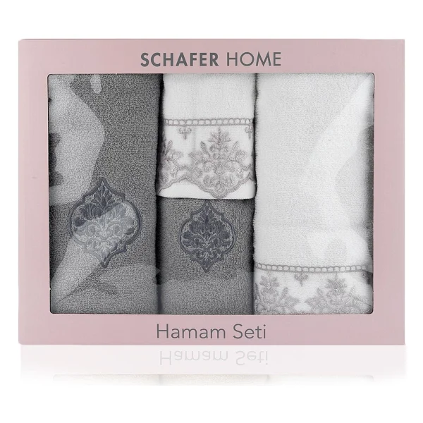 Schafer Joy Hamam Seti - 4 Parça - Gri - 80 X 150 Cm - Görsel 3