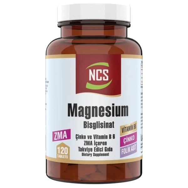 Ncs Zma Magnesium Bisglisinat Çinkovitamin B 6 120 Tablet - Görsel 3