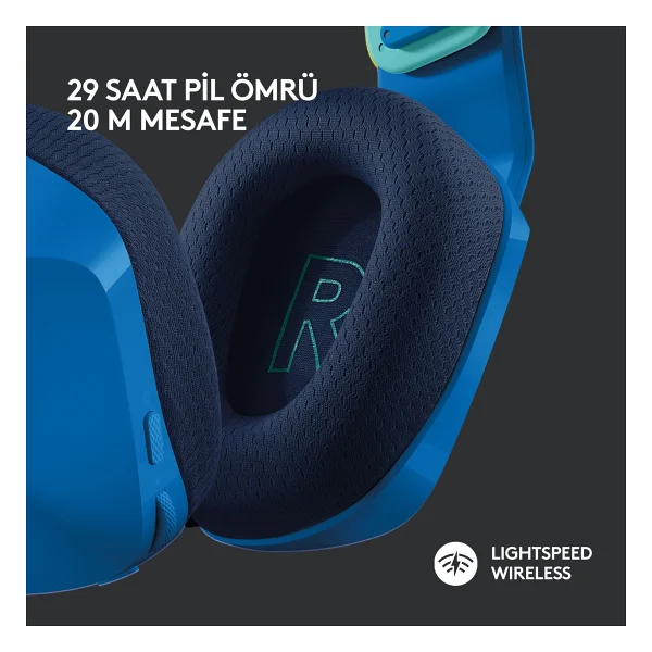 Logitech G733 Lightspeed Mavi RGB 7.1 Kablosuz Kulak Üstü Oyuncu Kulaklığı - Görsel 3