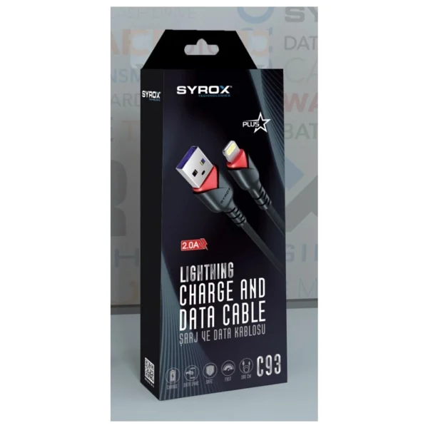 Syrox C93 1 M USB To Lightning Şarj Kablosu - Görsel 2