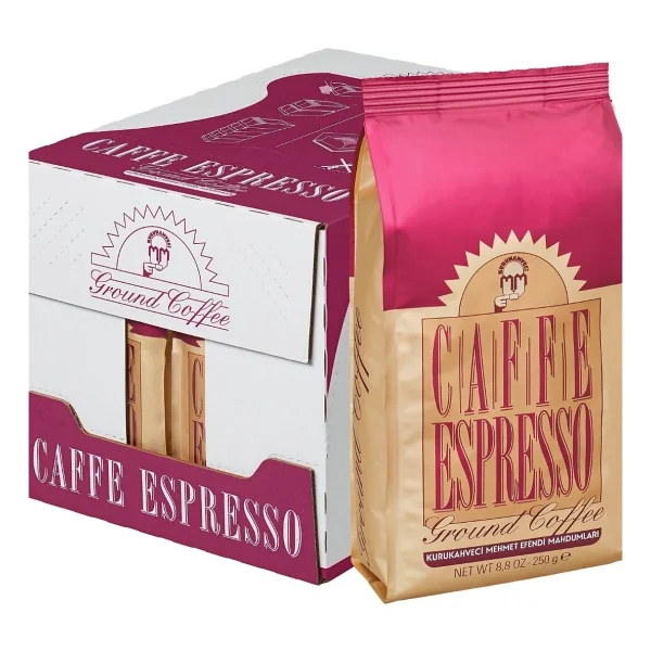 Kurukahveci Mehmet Efendi Caffe Espresso 250 Gr X 12'li - 3 Kg - V60 - Görsel 2