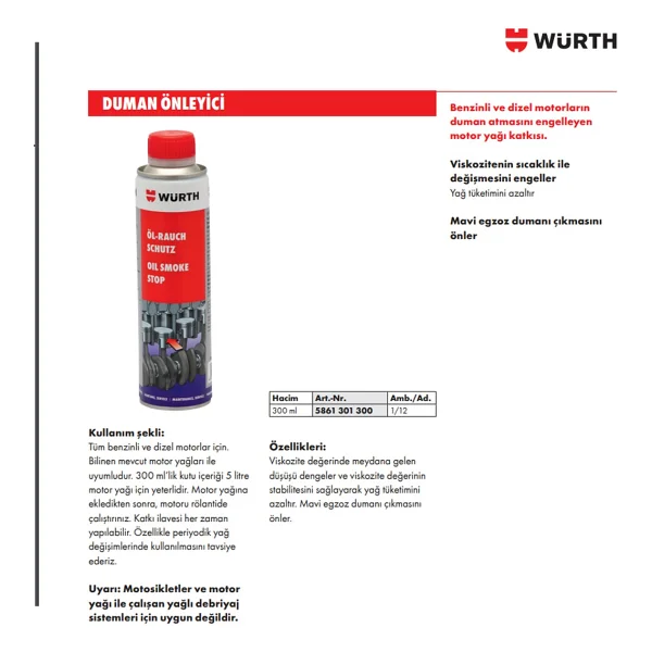 Würth 300 Ml Duman Önleyici - Görsel 2