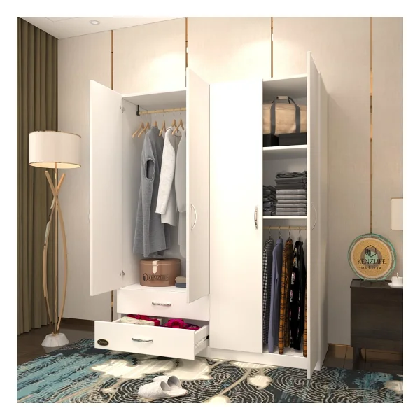 Kenzlife Orkide 4 Kapaklı 2 Çekmeceli Gardırop - Görsel 5