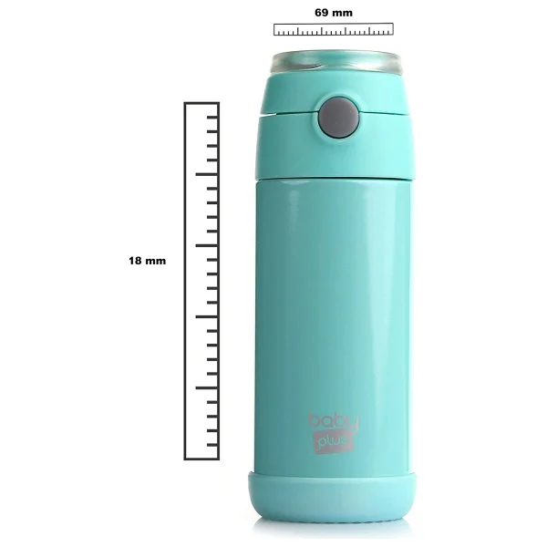 Baby Plus 350 Ml Paslanmaz Çelik Sızdırmaz Tek Tuşla Açılan Bpa Pvc Fitalatsız Çocuk Matara 3+ Yaş - Görsel 2