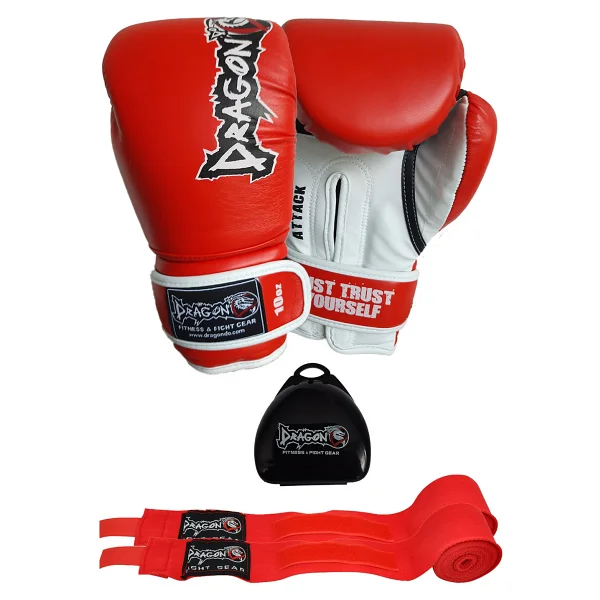 Dragon Attack 5 Boks Eldiveni Seti Boks Eldiveni Bandaj Ve Dişlik 3'lü Set - 10 Oz - Mavi - Görsel 7