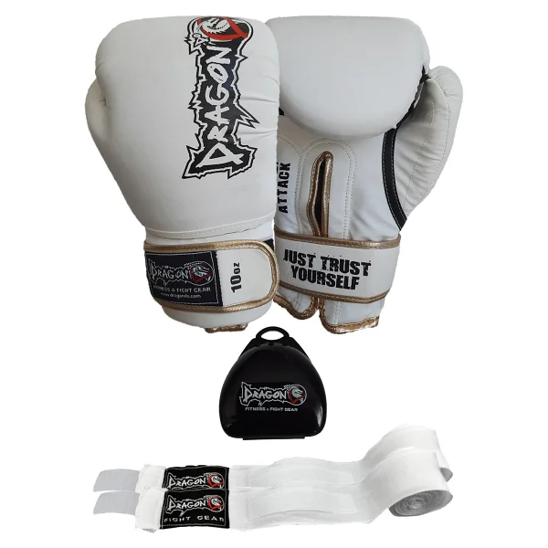 Dragon Attack 5 Boks Eldiveni Seti Boks Eldiveni Bandaj Ve Dişlik 3'lü Set - 10 Oz - Mavi - Görsel 9