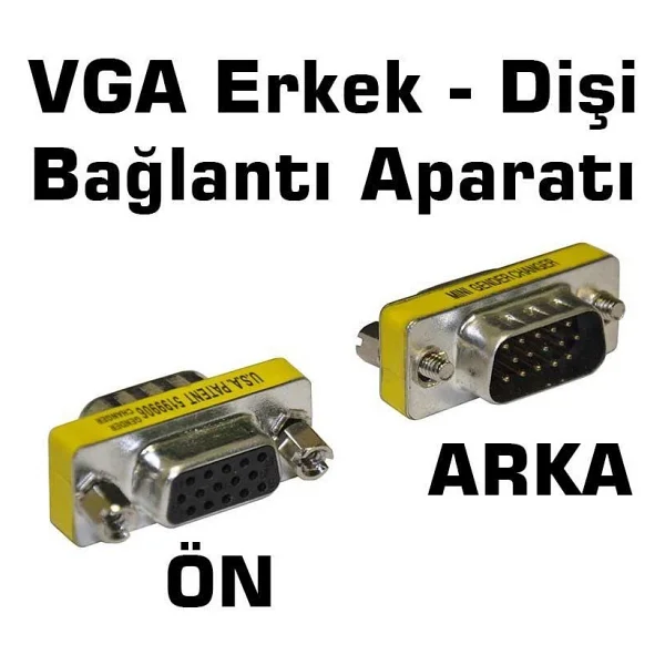 Platoon 15 Pin Erkek Dişi Changer Vga Dişi Erkek Çevirici - Görsel 2