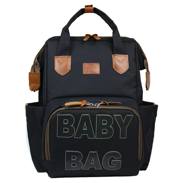 Stylo Monaco Baby Bag Baskılı Anne Bebek Bakım Sırt Çantası - Görsel 6