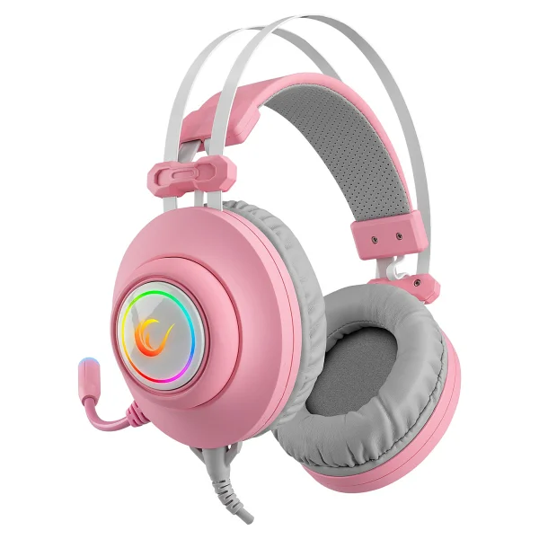 Rampage Pulsar Rm-K1 Pembe RGB 7.1 USB Kablolu Kulak Üstü Oyuncu Kulaklığı - Görsel 2