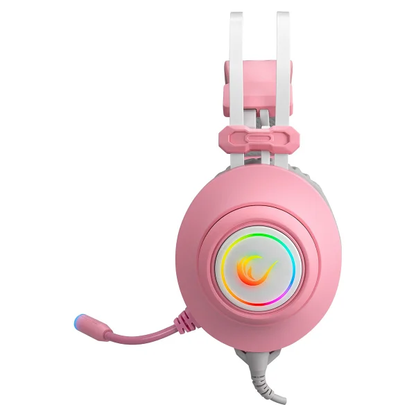 Rampage Pulsar Rm-K1 Pembe RGB 7.1 USB Kablolu Kulak Üstü Oyuncu Kulaklığı - Görsel 3