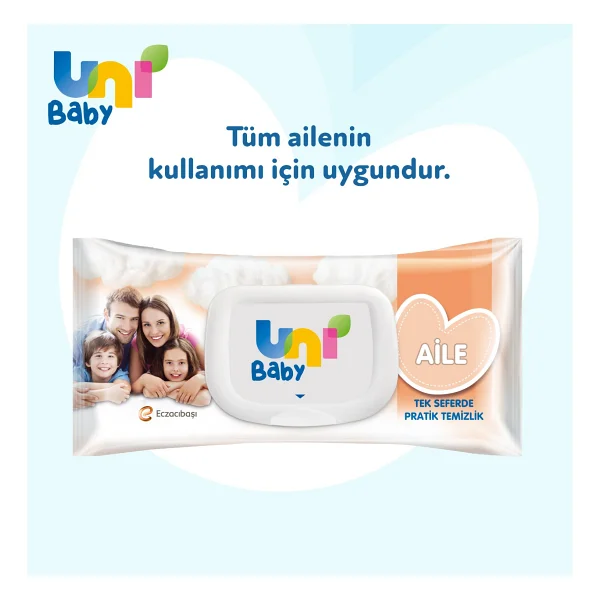 Uni Baby Aile 90 Yaprak 12'li Paket Islak Mendil - Görsel 8