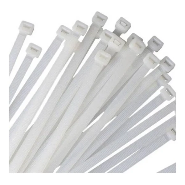 Isiso Rust 4,8 x 500 mm Plastik Kablo Bağı Cırt Kelepçe (50 cm Klips) Beyaz 100 Adet