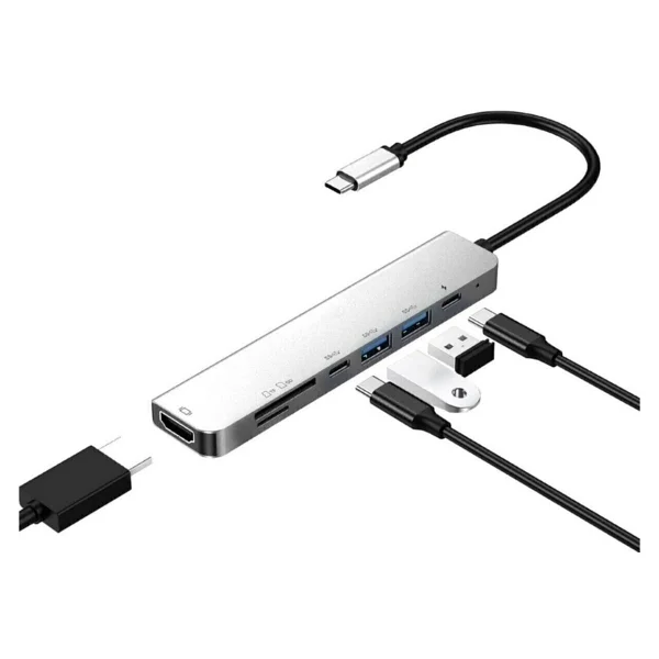 Hmxplus 8 In 1 4K Type C USB 3.0 Hub Hdmı Rj45 Sdtf Adaptörü - Görsel 6