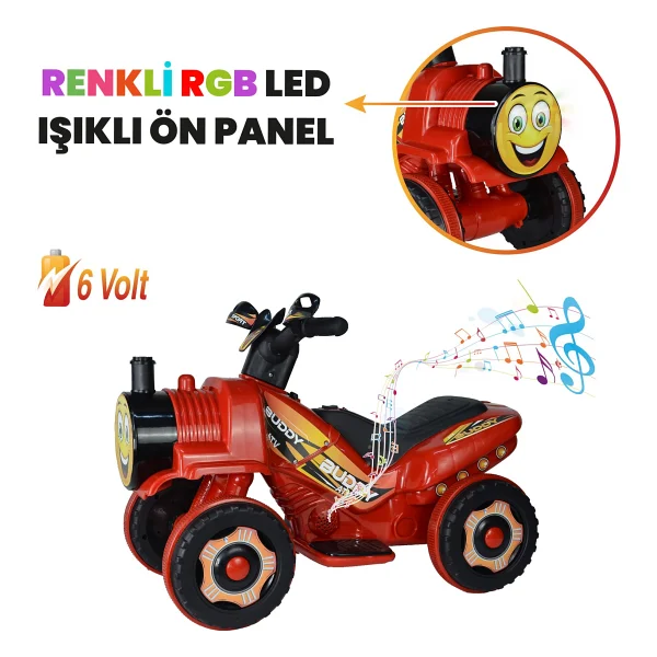 Uj Toys Buddy Kırmızı 6 V Akülü Atv - Görsel 2