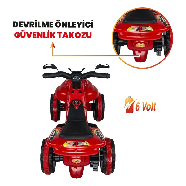 Uj Toys Buddy Kırmızı 6 V Akülü Atv - Görsel 4