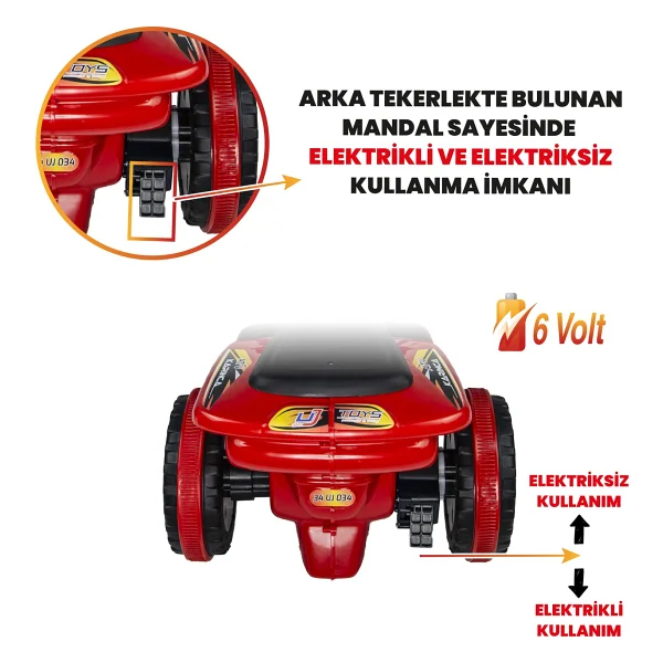 Uj Toys Buddy Kırmızı 6 V Akülü Atv - Görsel 5