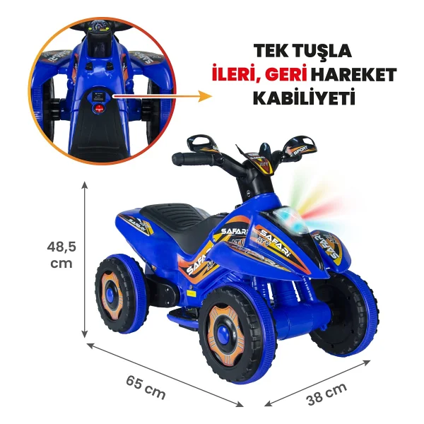 Uj Toys Safari Siyah 6 V Akülü Atv - Görsel 8