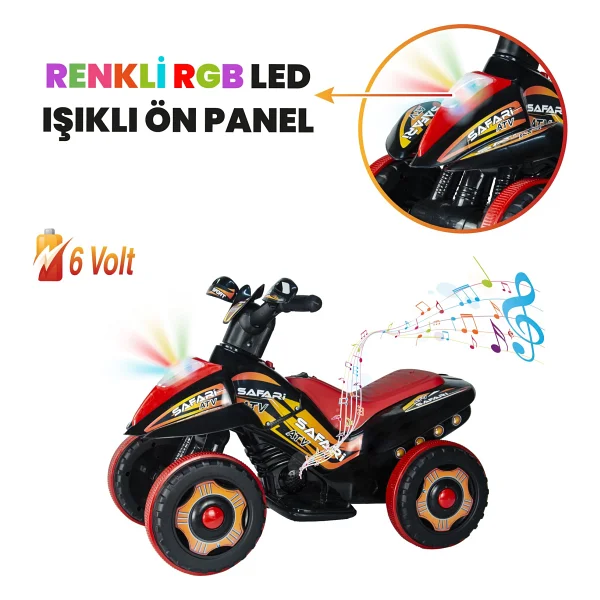 Uj Toys Safari Siyah 6 V Akülü Atv - Görsel 2