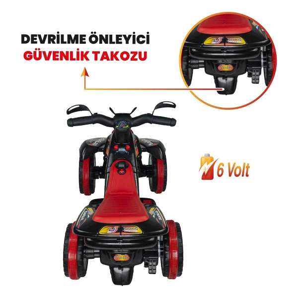 Uj Toys Safari Siyah 6 V Akülü Atv - Görsel 4