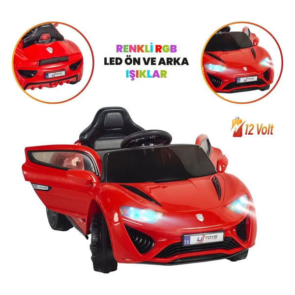 Uj Toys Jagor Kırmızı 12 V Akülü Araba - Görsel 2