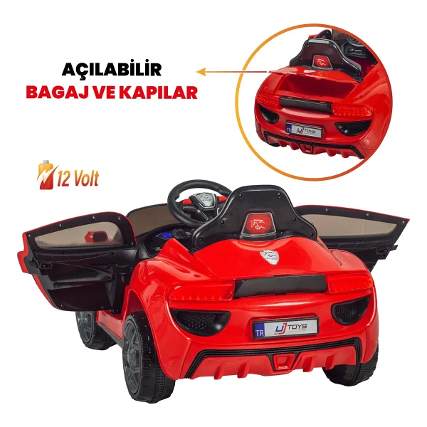 Uj Toys Jagor Kırmızı 12 V Akülü Araba - Görsel 3