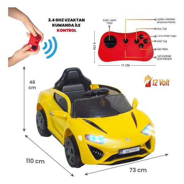 Uj Toys Jagor Kırmızı 12 V Akülü Araba - Görsel 9