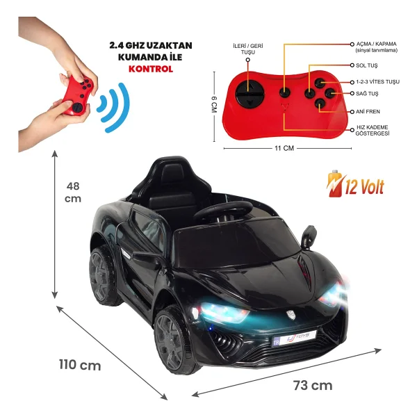 Uj Toys Jagor Kırmızı 12 V Akülü Araba - Görsel 8